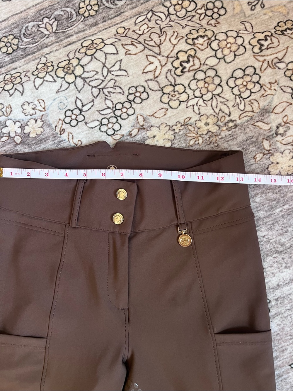 Brown Equestrian Grip Riding Tights - Picture 5 of 9